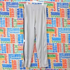 Vintage Nike Track Pants Size M Silver Black White Swoosh Logo Drawstring Y2K
